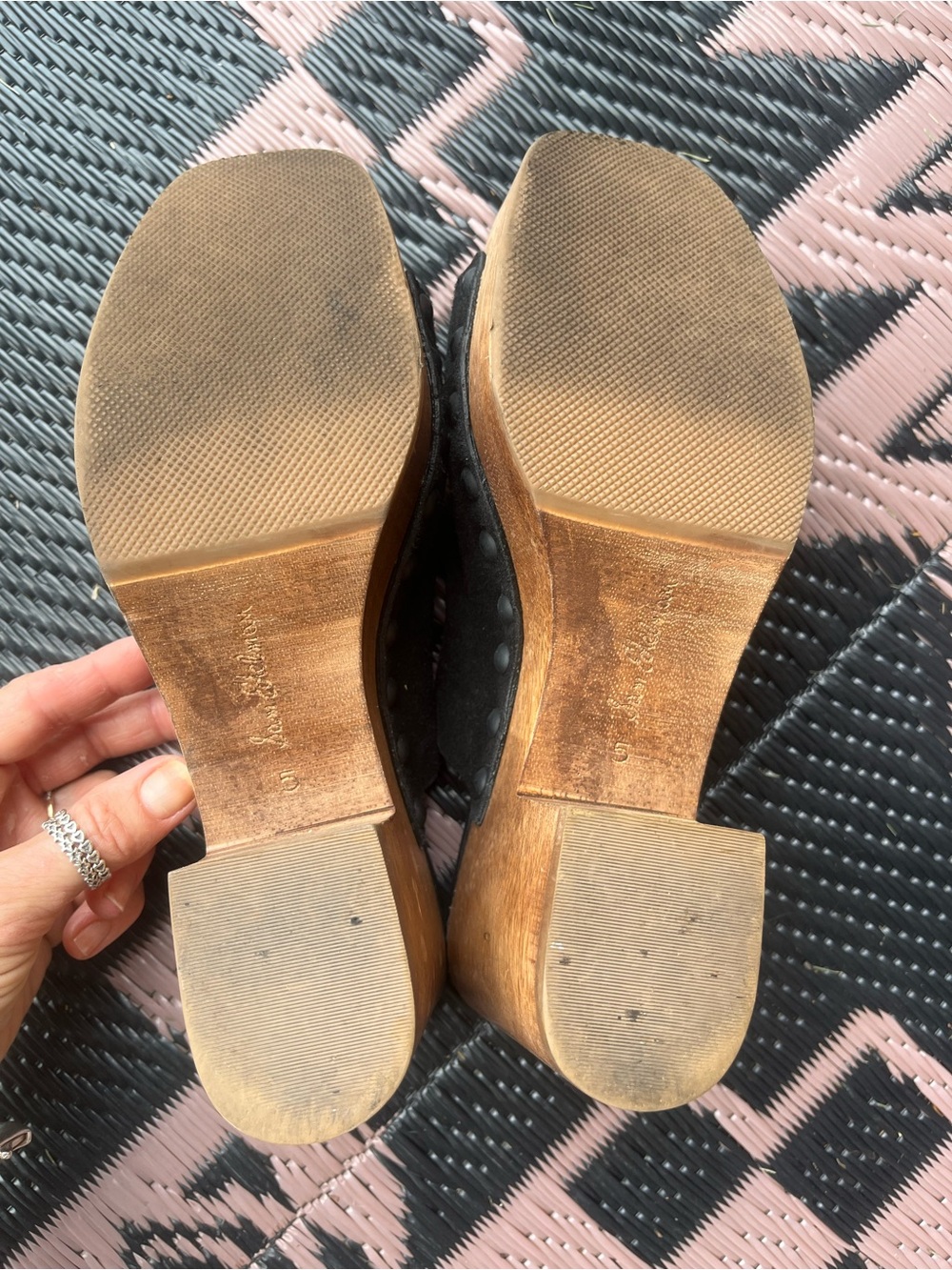 Sam Edelman Black Suede Open-Front Slide Mules - Picture 4 of 6